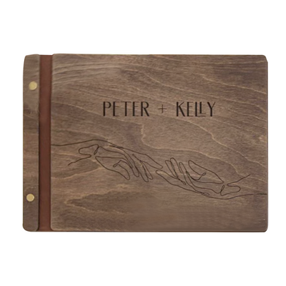 Vintage Wooden Wedding Guest Sign-in Book, Wedding Photo Album, Message Book party X party