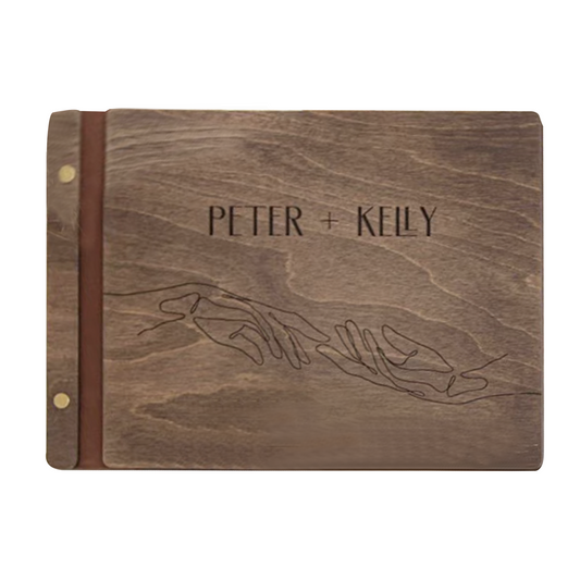 Vintage Wooden Wedding Guest Sign-in Book, Wedding Photo Album, Message Book party X party