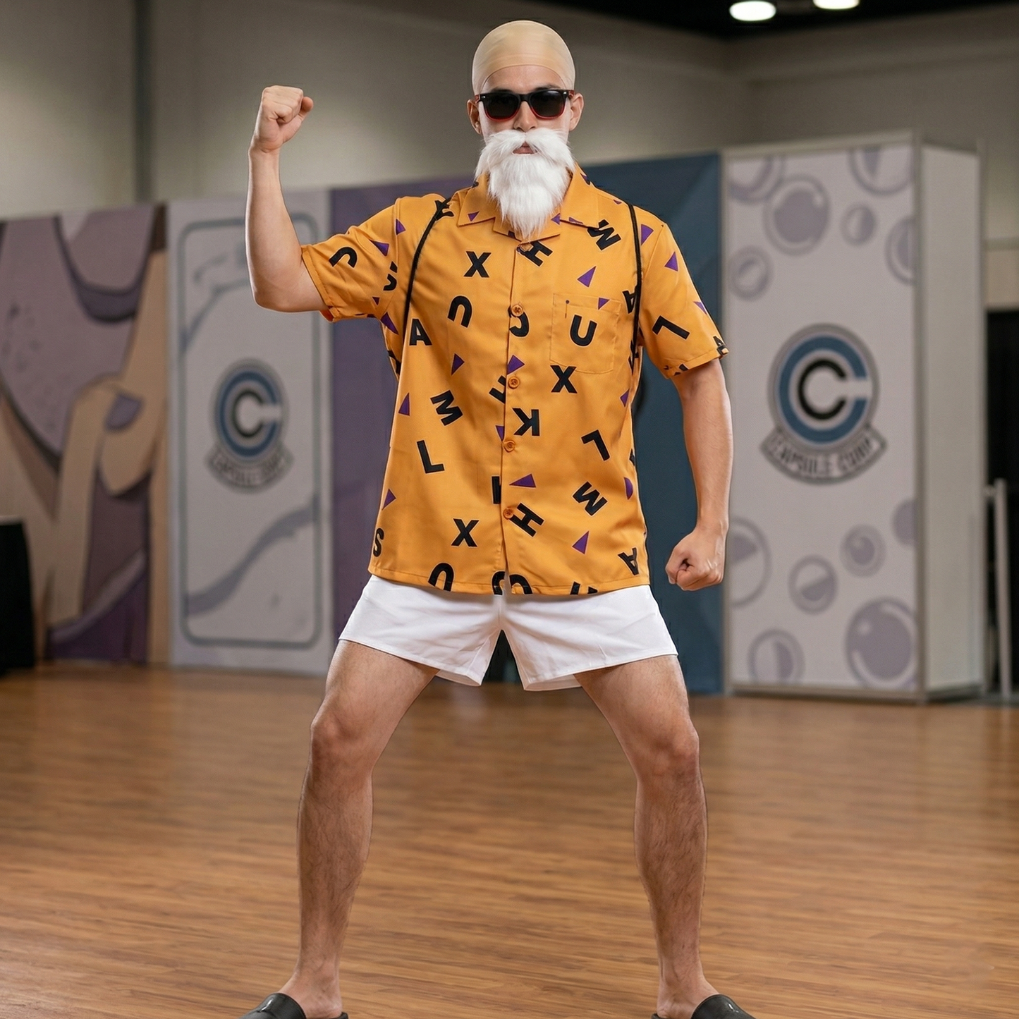 Dragon Ball Master Roshi Cosplay Costume Anime Training Outfit with Turtle Shell Full Set DB012