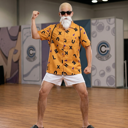 Dragon Ball Master Roshi Cosplay Costume Anime Training Outfit with Turtle Shell Full Set DB012