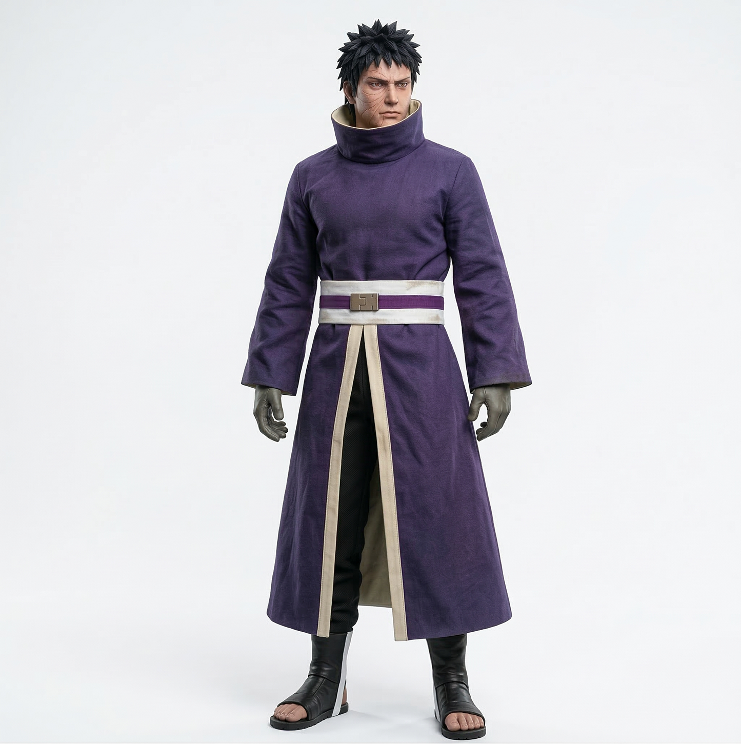 Naruto Obito Uchiha White Mask Cosplay – Akatsuki Cloak Outfit Anime Cosplay Costume Set N008 party X party