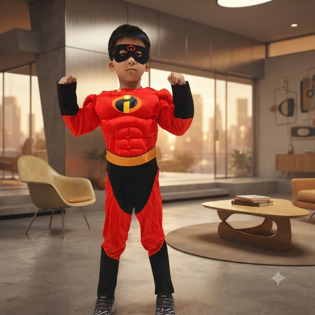 The Incredibles Children’s Superman Agent Cosplay – Halloween Warrior Stage Bodysuit Performance Outfit | DC016 party X party