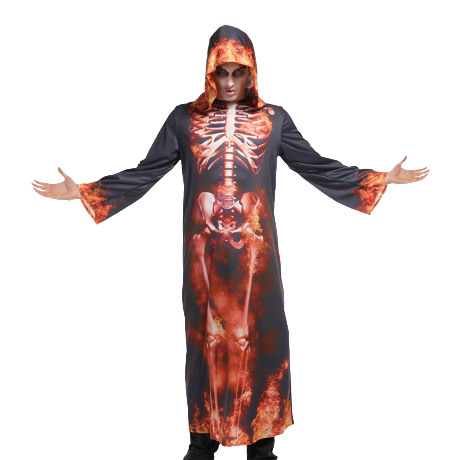 Halloween Kids' Costume - Scary Flame Skull Robe (Kid Version) party X party