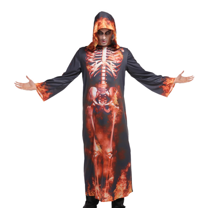 Halloween Kids' Costume - Scary Flame Skull Robe (Kid Version) party X party