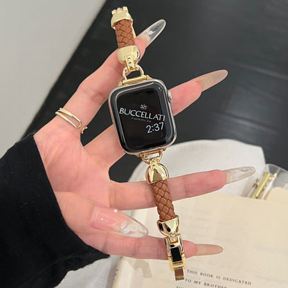 Apple Watch Braided Leather Strap with Chanel-Style Chain SW-28 party X party