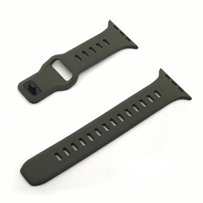Suitable for Apple watch strap iwatch9 square buckle solid color silicone strap Apple watch strap ultra2 – SW-04 party X party