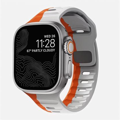 Suitable for Apple watch strap iwatch9 square buckle solid color silicone strap Apple watch strap ultra2 – SW-04 party X party