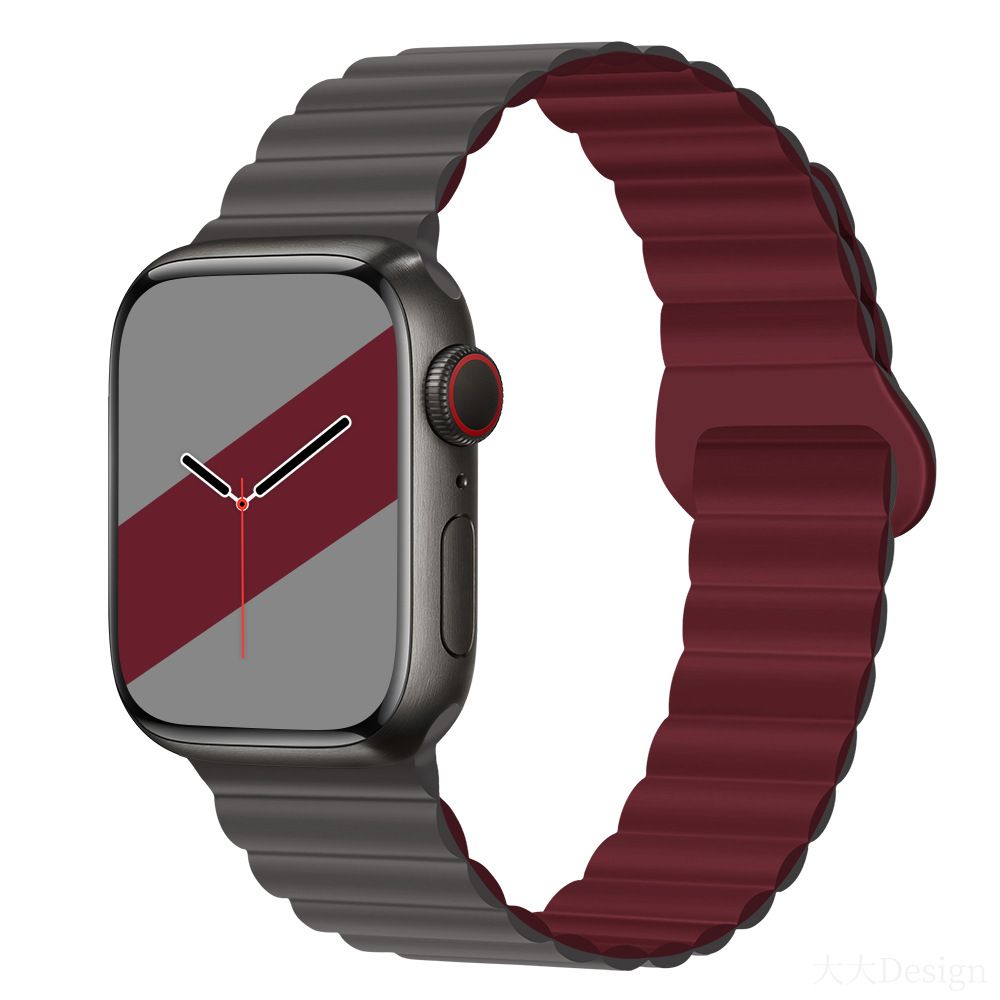 Applicable to Apple watch straps 1-10 generations Apple iwatch9S10 second generation two-color buckle silicone magnetic watch strap – SW-03 party X party