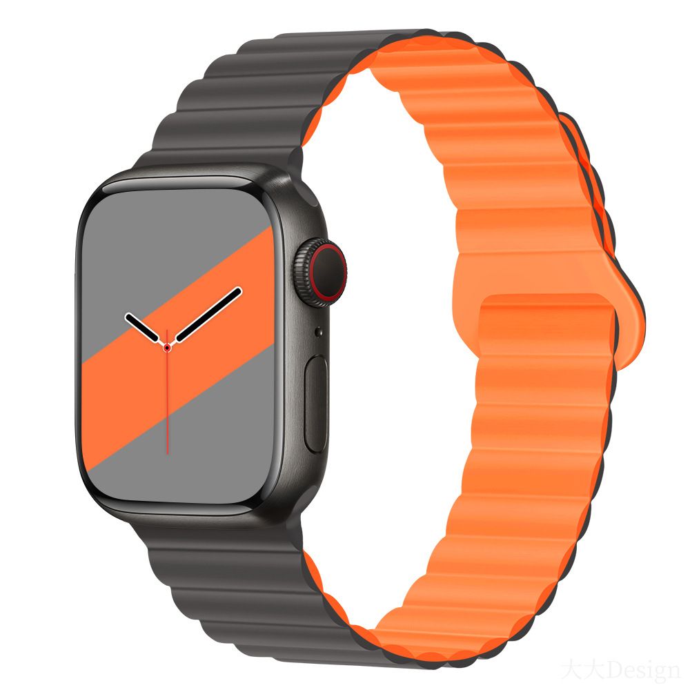 Applicable to Apple watch straps 1-10 generations Apple iwatch9S10 second generation two-color buckle silicone magnetic watch strap – SW-03 party X party