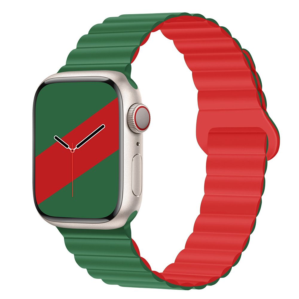 Applicable to Apple watch straps 1-10 generations Apple iwatch9S10 second generation two-color buckle silicone magnetic watch strap – SW-03 party X party