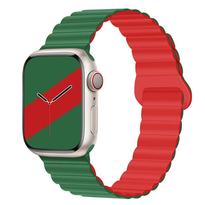 Applicable to Apple watch straps 1-10 generations Apple iwatch9S10 second generation two-color buckle silicone magnetic watch strap – SW-03 party X party