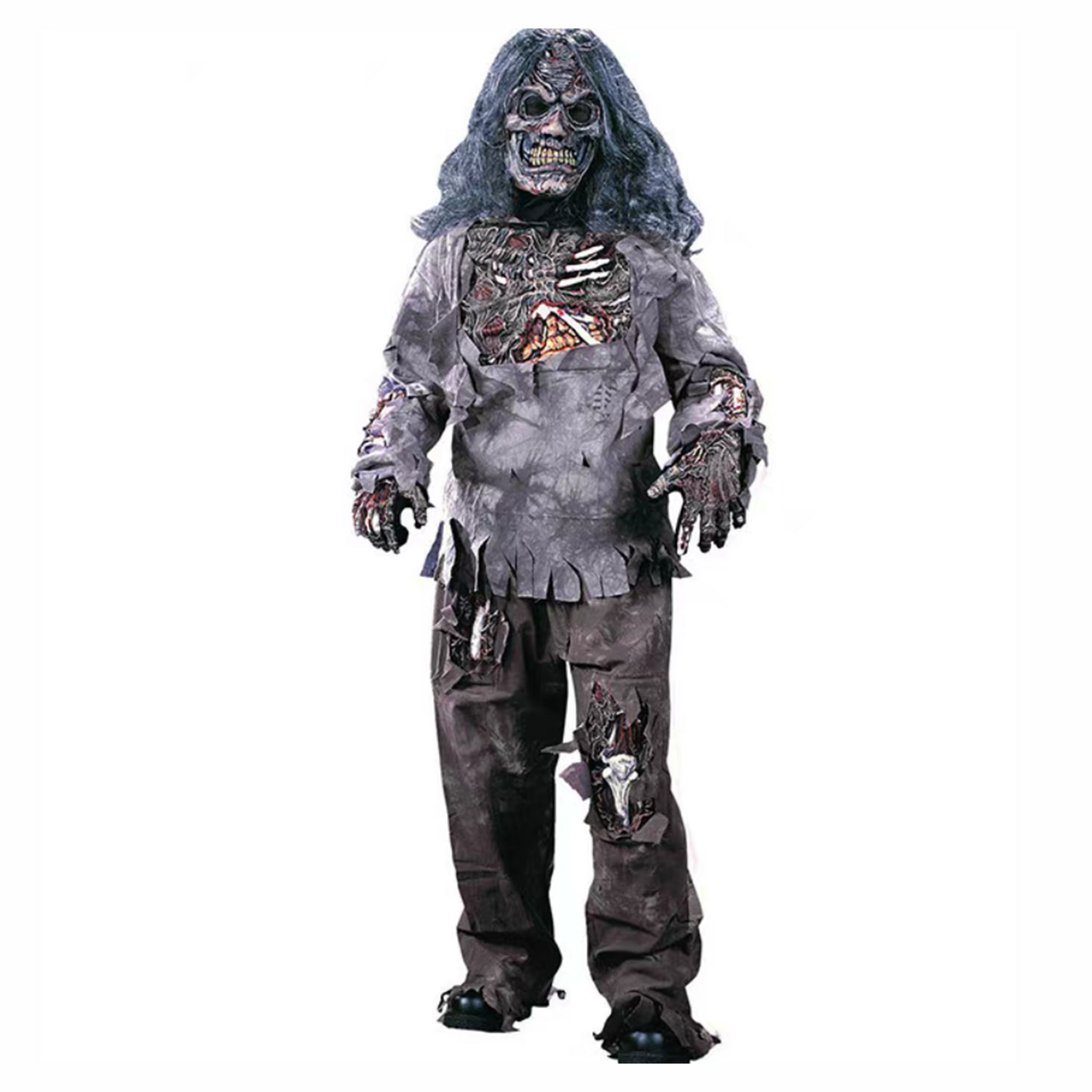Halloween Horror Costume Set for Parties, Themed for Scary Ambiance: Zombie Outfit/Clothes. party X party