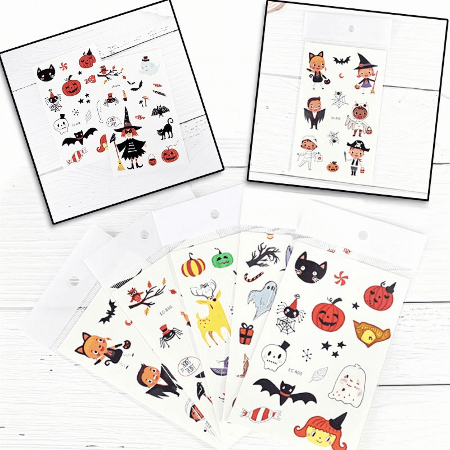 Halloween Temporary Tattoo Stickers for Kids – Waterproof & Skin-Safe | 10+ Cute & Spooky Designs - party X party