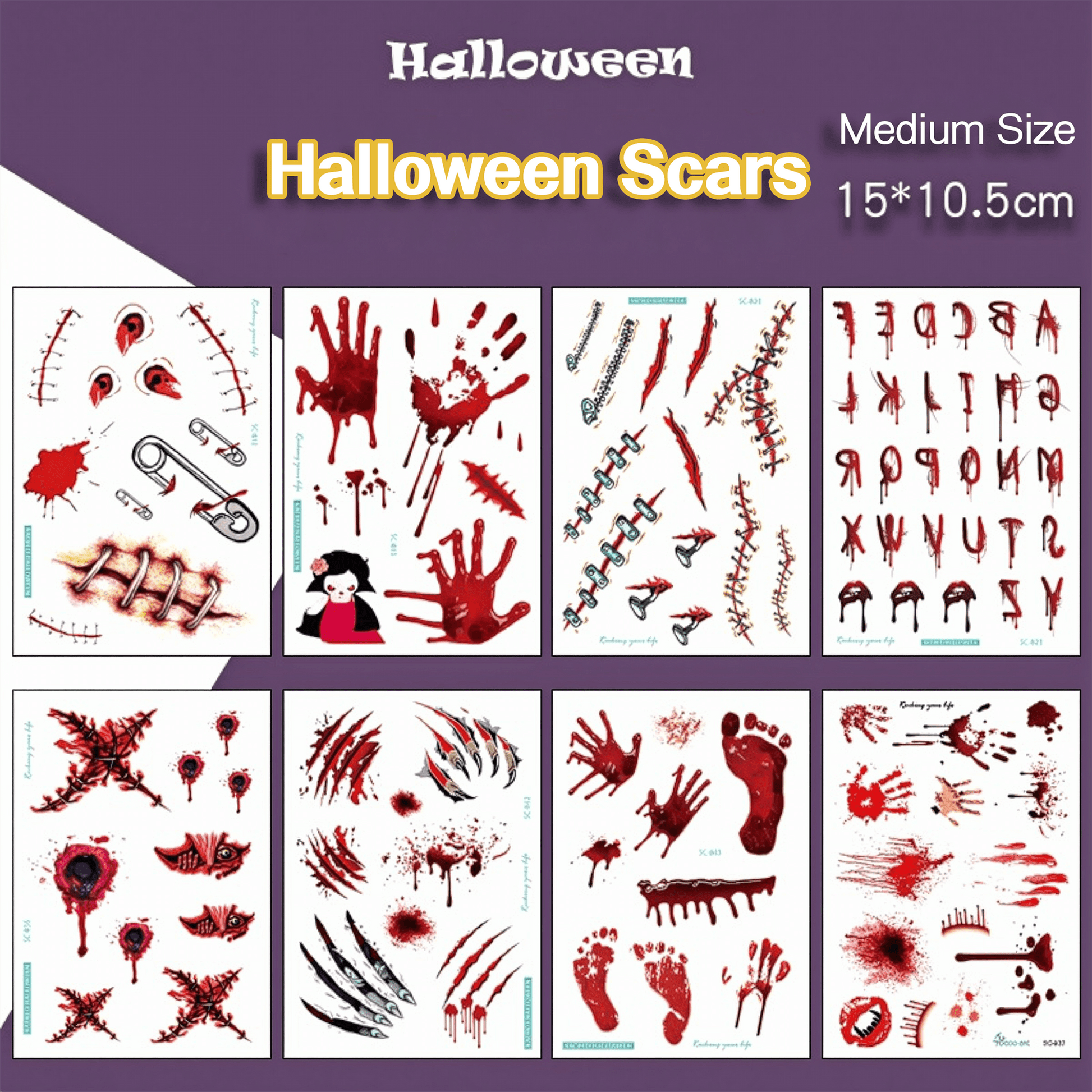 Halloween Temporary Tattoo Stickers for Kids – Waterproof & Skin-Safe | 10+ Cute & Spooky Designs - party X party