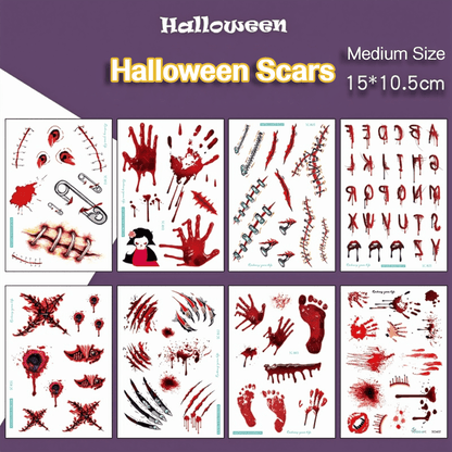 Halloween Temporary Tattoo Stickers for Kids – Waterproof & Skin-Safe | 10+ Cute & Spooky Designs - party X party