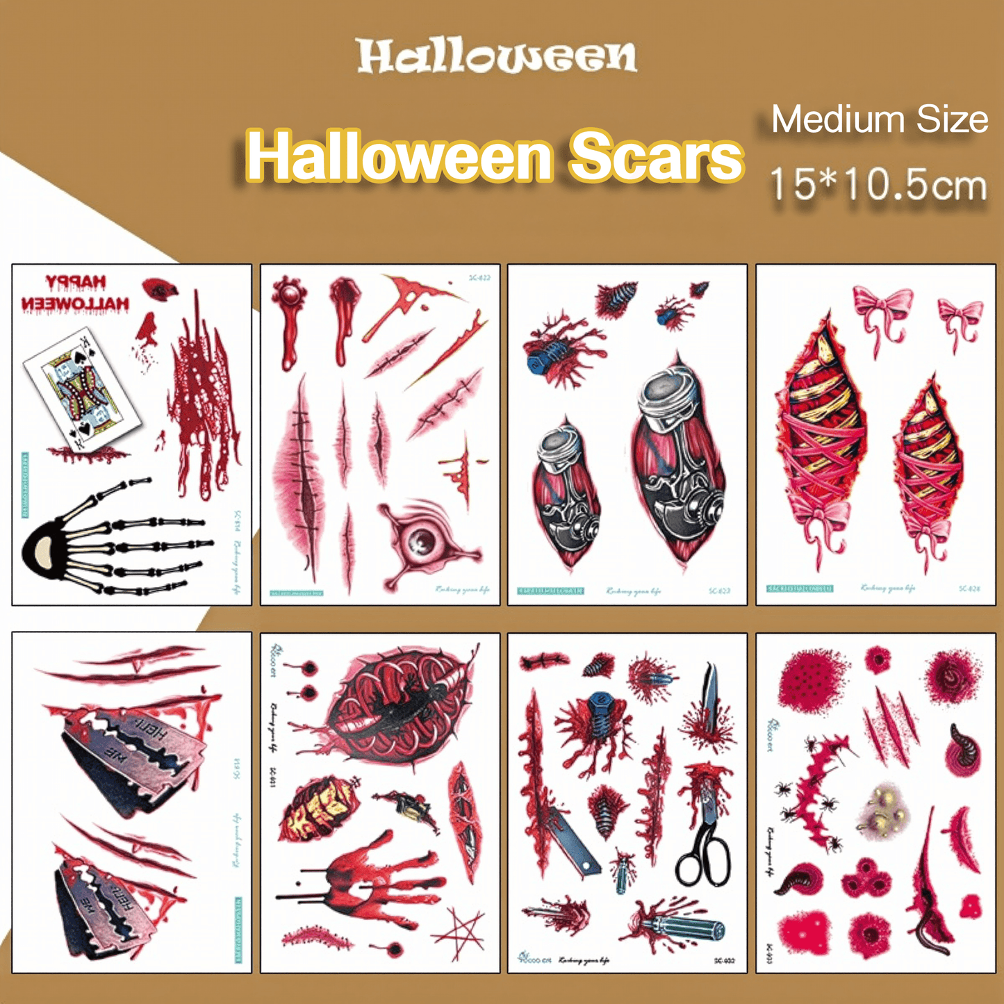 Halloween Temporary Tattoo Stickers for Kids – Waterproof & Skin-Safe | 10+ Cute & Spooky Designs - party X party