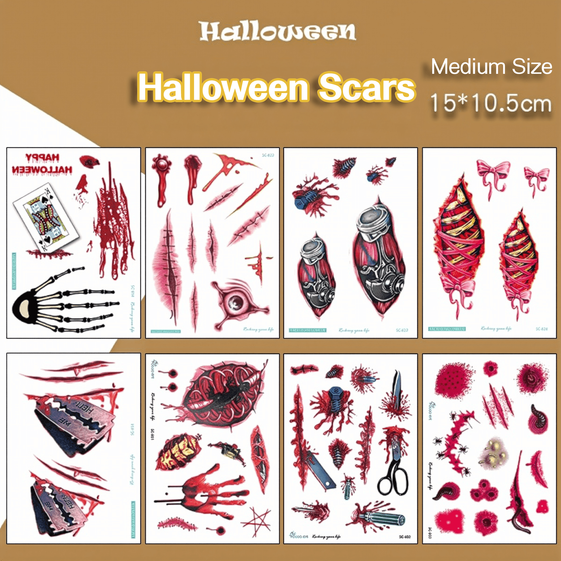 Halloween Temporary Tattoo Stickers for Kids – Waterproof & Skin-Safe | 10+ Cute & Spooky Designs - party X party
