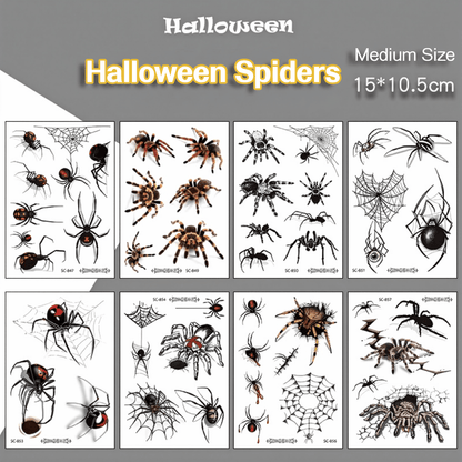 Halloween Temporary Tattoo Stickers for Kids – Waterproof & Skin-Safe | 10+ Cute & Spooky Designs - party X party