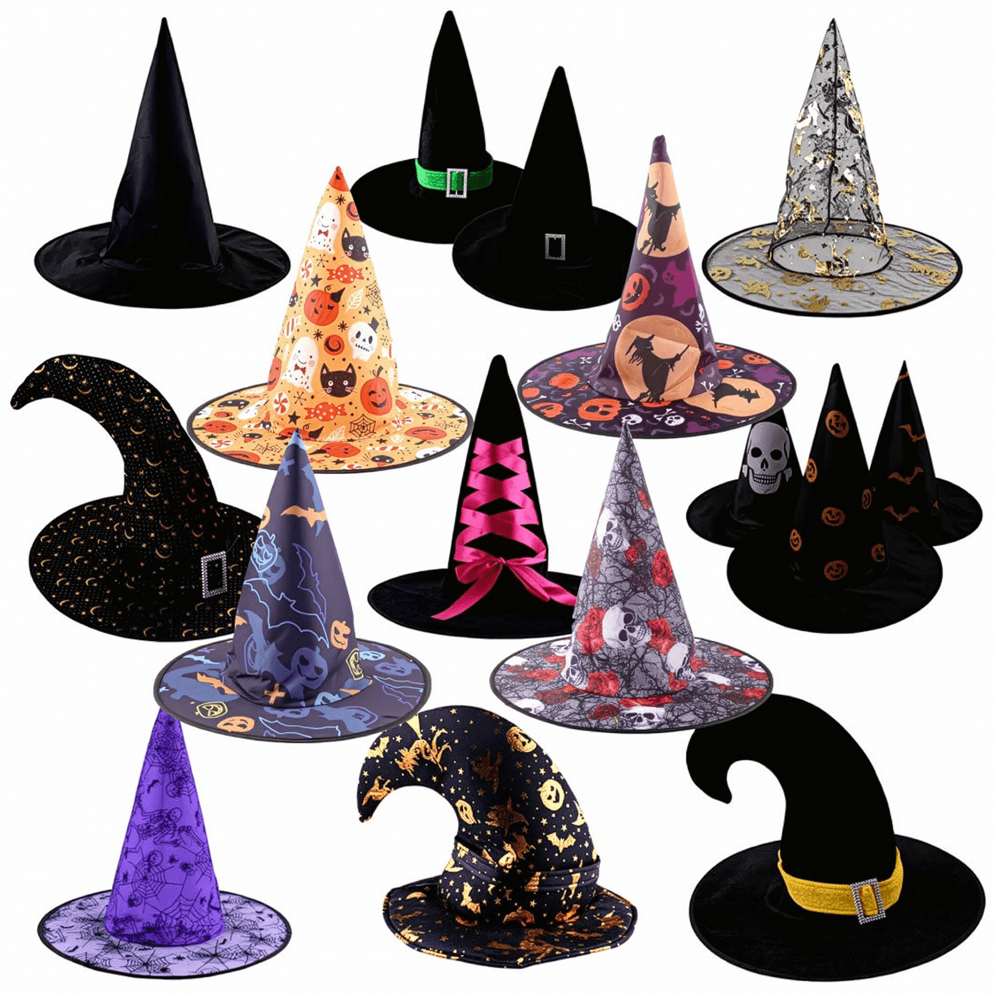 Halloween Witch Hat Costume Accessory – Assorted Designs | Kids & Adults - party X party