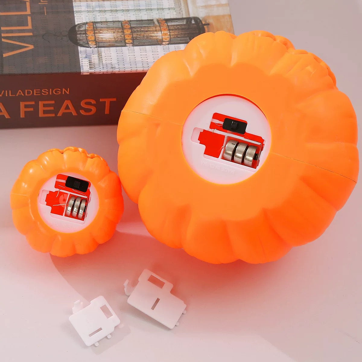 Halloween Pumpkin LED Light Lamp | Spooky Jack-o'-Lantern Table Decoration (Large)