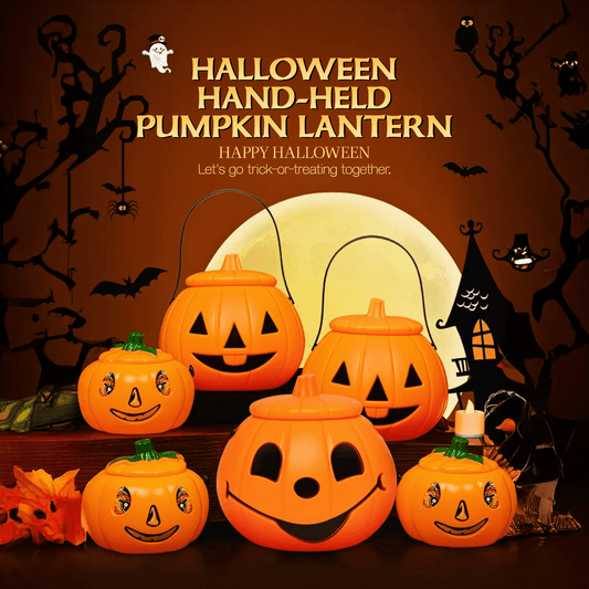 Pumpkin Handheld Lantern – Halloween Decoration (With Light & Without Light Options) - party X party