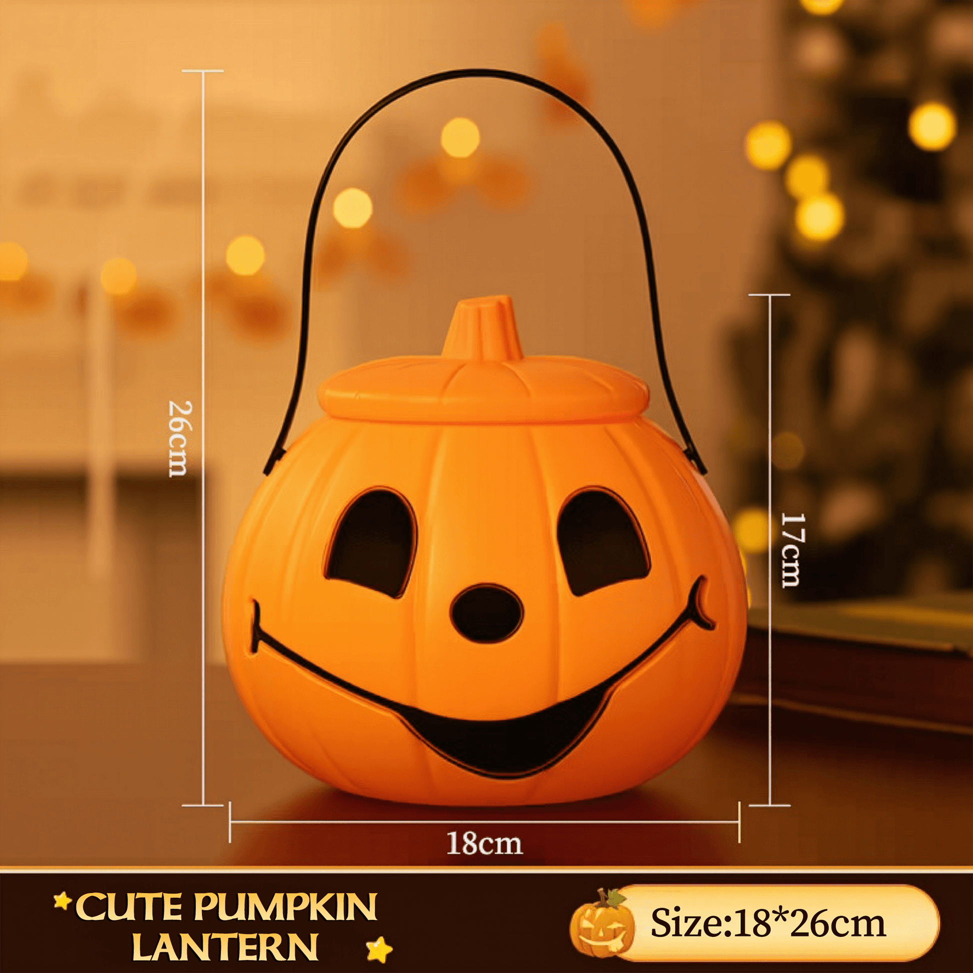 Pumpkin Handheld Lantern – Halloween Decoration (With Light & Without Light Options) - party X party