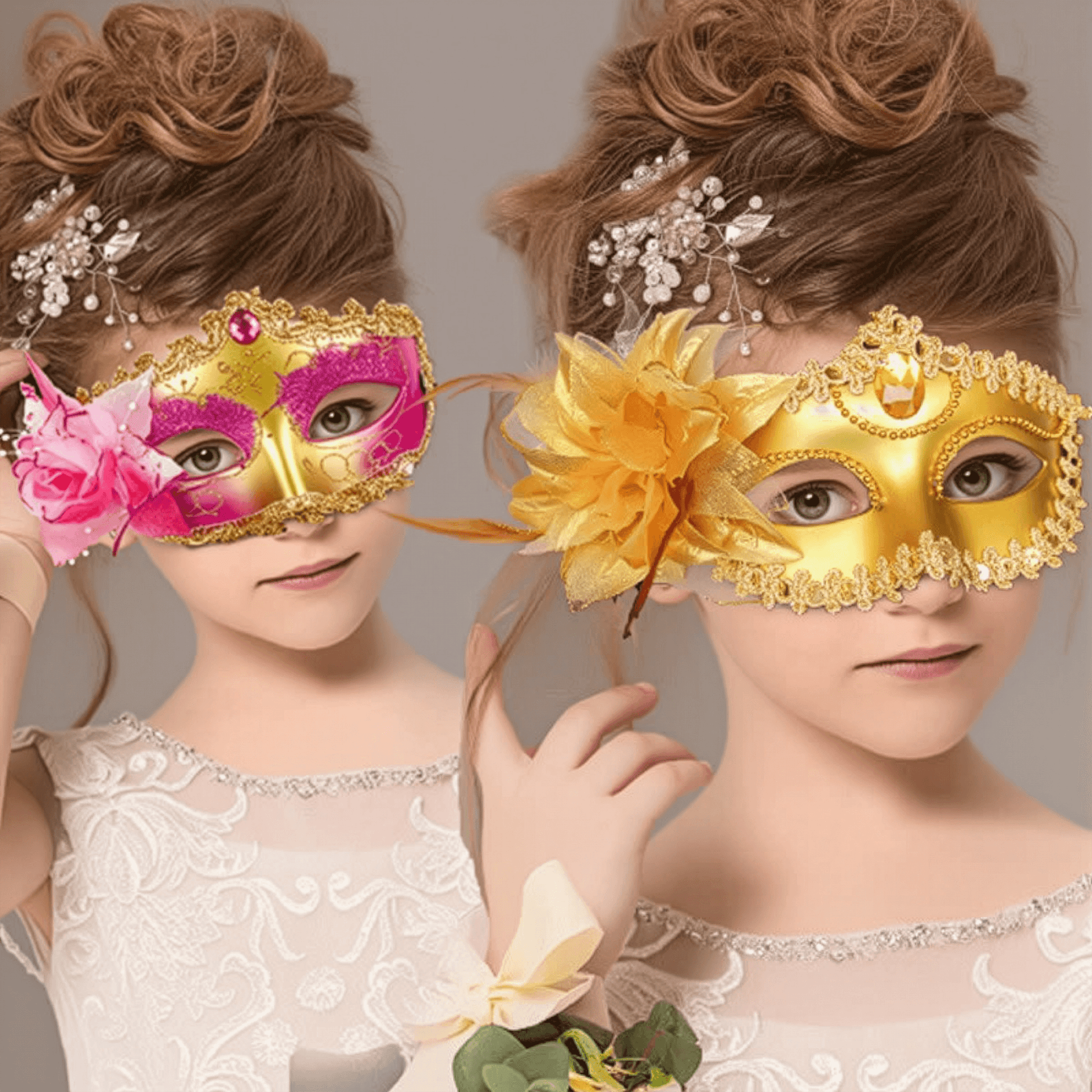 Elegant Feather & Lace Masquerade Masks - Venetian-Style for Halloween - party X party
