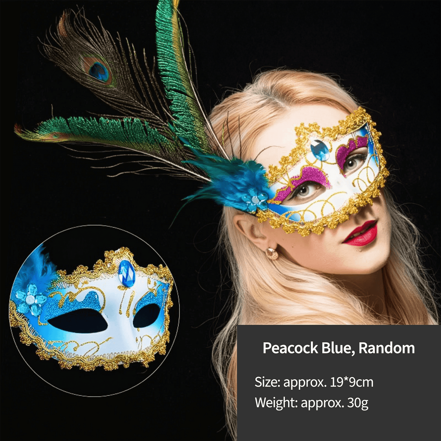 Elegant Feather & Lace Masquerade Masks - Venetian-Style for Halloween - party X party