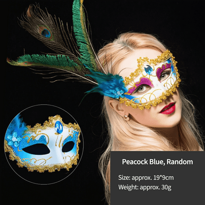 Elegant Feather & Lace Masquerade Masks - Venetian-Style for Halloween - party X party