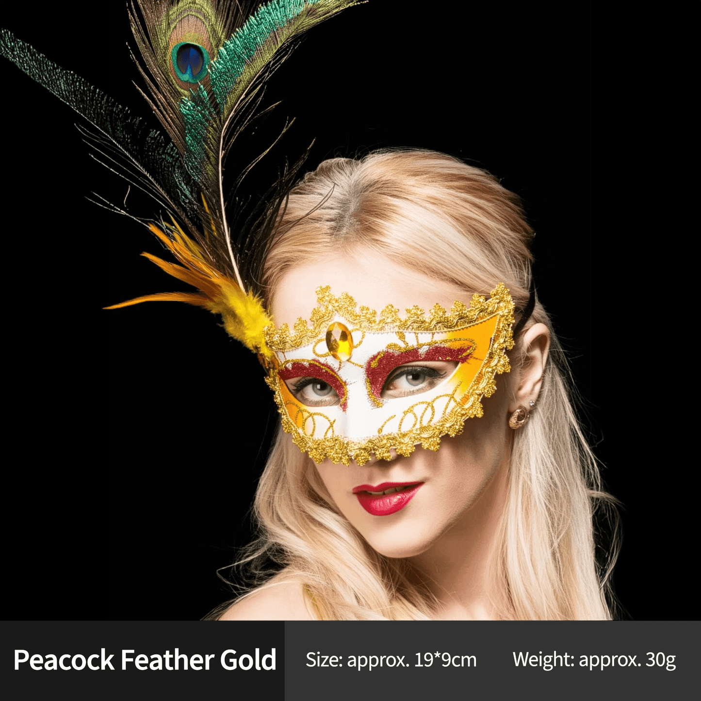 Elegant Feather & Lace Masquerade Masks - Venetian-Style for Halloween - party X party