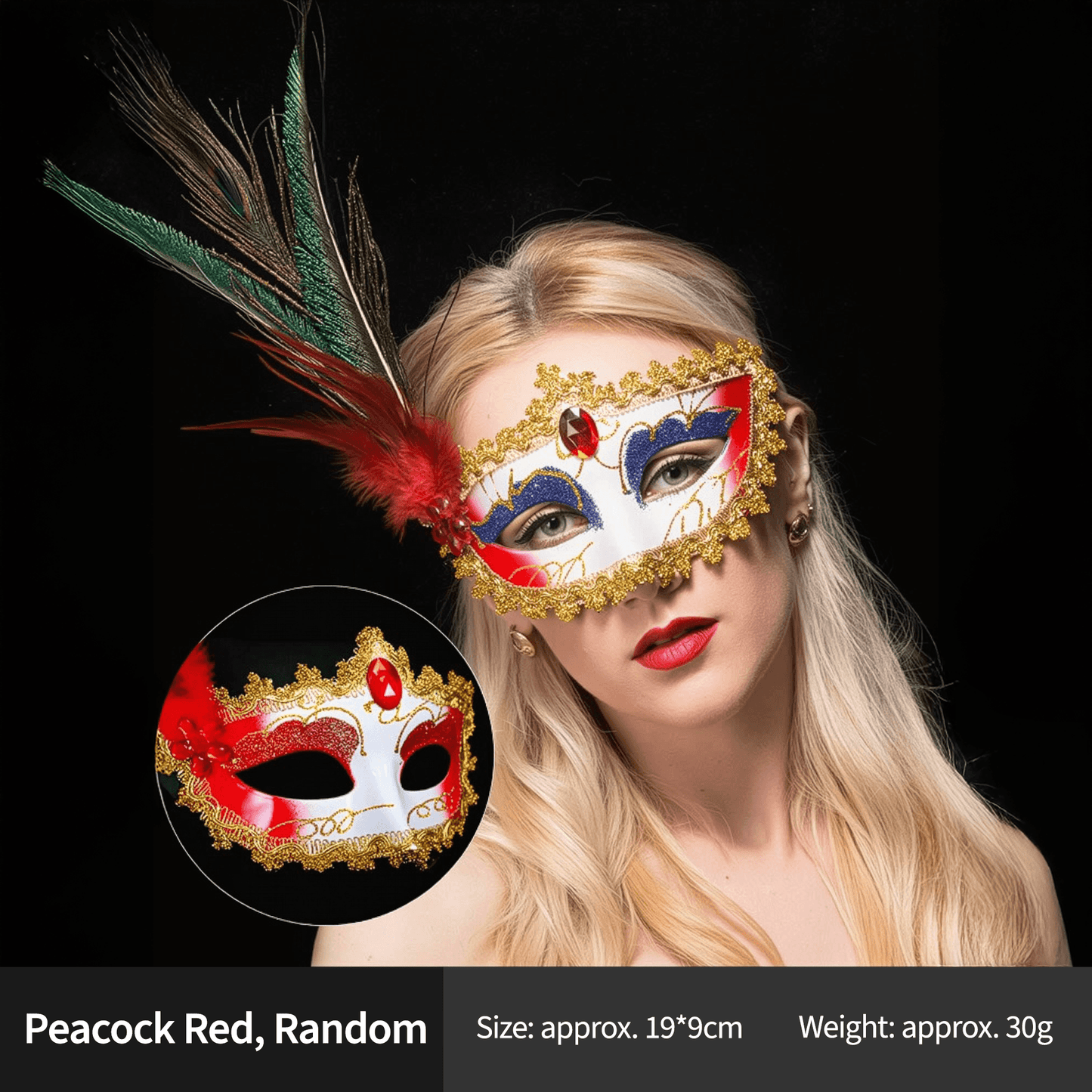 Elegant Feather & Lace Masquerade Masks - Venetian-Style for Halloween - party X party