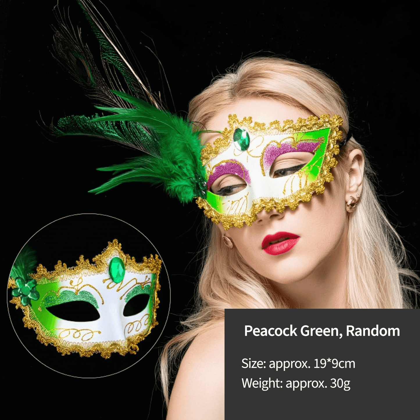 Elegant Feather & Lace Masquerade Masks - Venetian-Style for Halloween - party X party