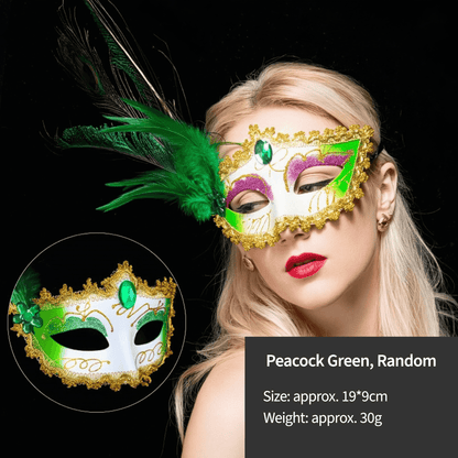 Elegant Feather & Lace Masquerade Masks - Venetian-Style for Halloween - party X party