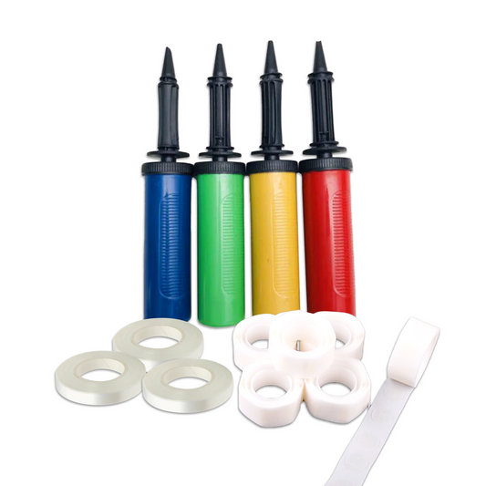 Balloon inflation supplies (inflator x1 balloon adhesive x1 white ribbon x1)--B115