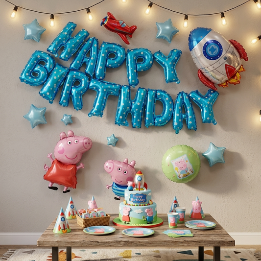 Peppa Pig Birthday Balloons Decoration Set B – S049 party X party