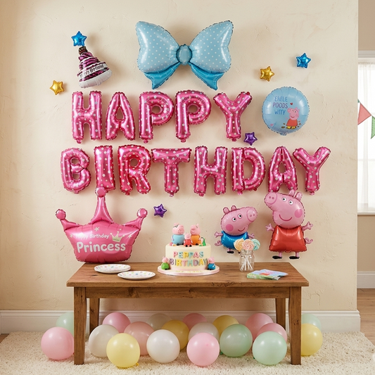 Peppa Pig Birthday Balloon Decoration Set A – S048 party X party