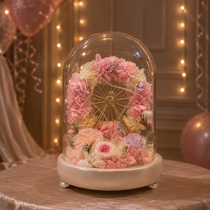 Pink Ferris Wheel Everlasting Flower - Timeless Floral Delight for Every Occasion | F20 party X party