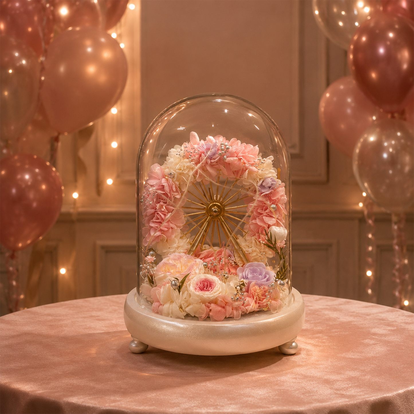 Pink Ferris Wheel Everlasting Flower - Timeless Floral Delight for Every Occasion | F20 party X party