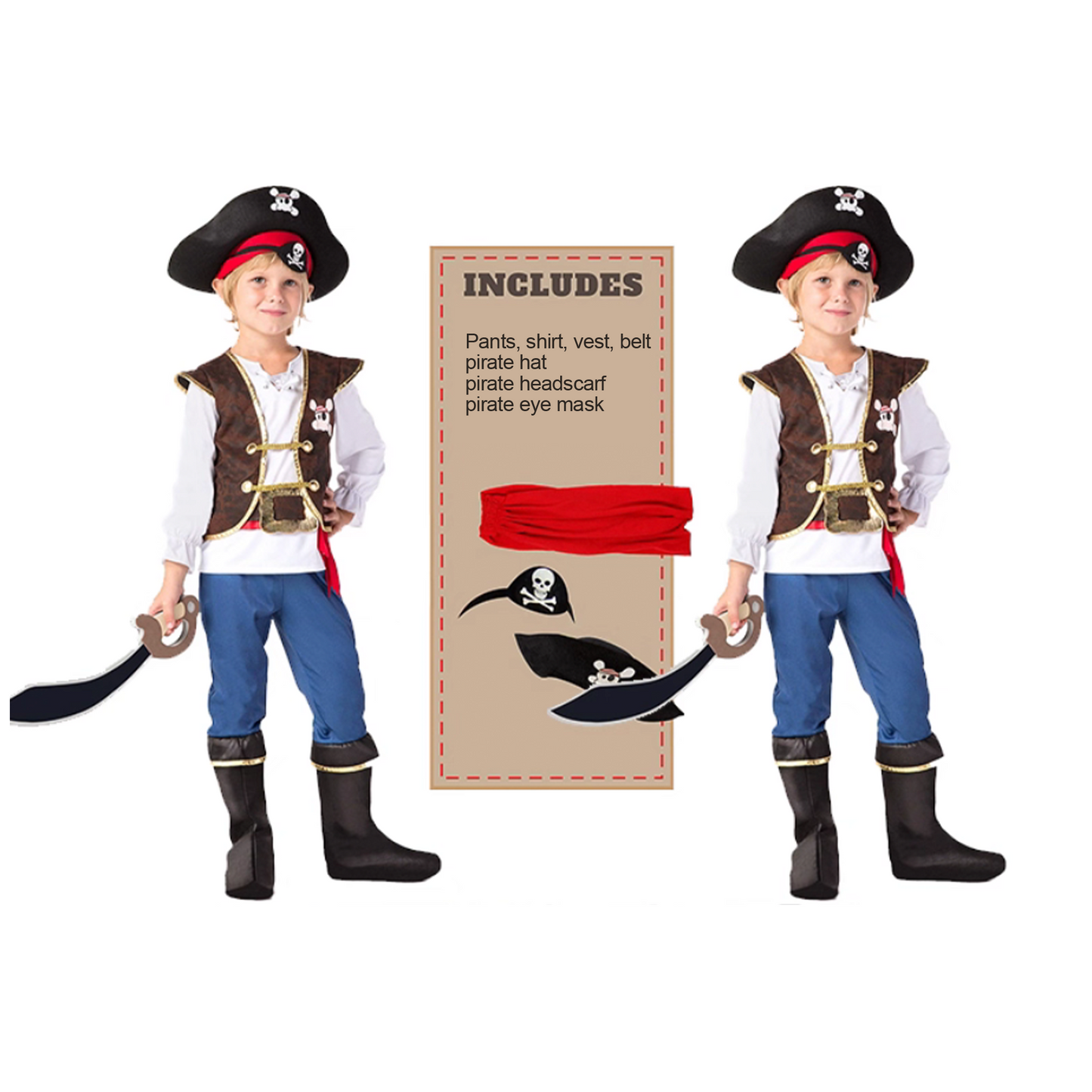 Cosplay Kid Pirate Costume: Pirates of the Caribbean Outfit Boy/Girl party X party