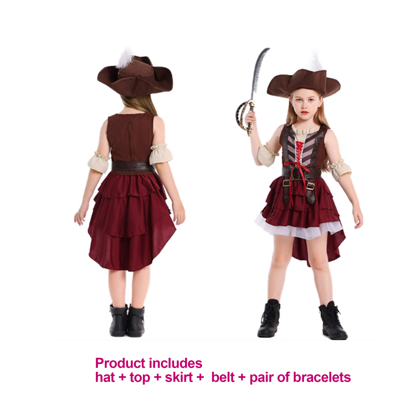 Cosplay Kid Pirate Costume: Pirates of the Caribbean Outfit Boy/Girl party X party