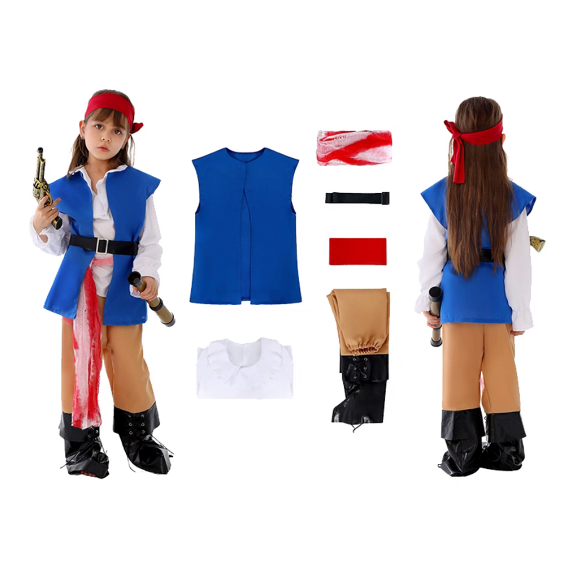 Cosplay Kid Pirate Costume: Pirates of the Caribbean Outfit Boy/Girl party X party