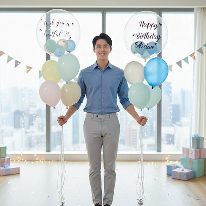 Japanese Crystal & Rubber Balloon Bundle Set – Custom-Printed, Three Sizes – B134-15