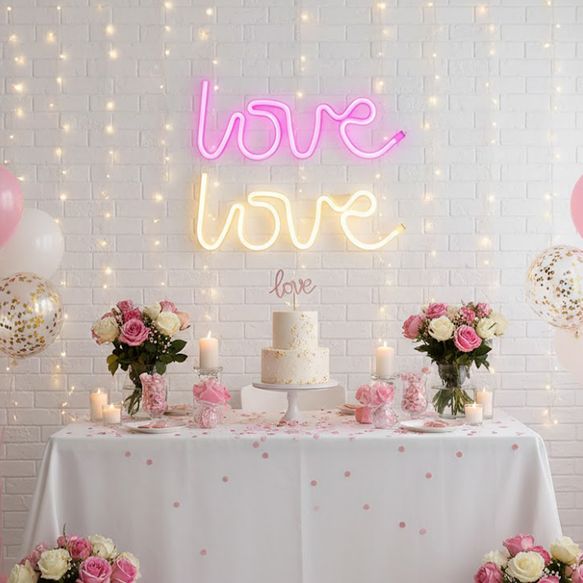 One-piece LOVE Shape Neon Light for Birthday Party, Anniversary, and Home Decoration party X party