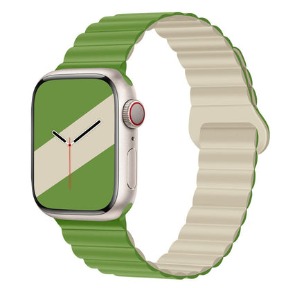 Applicable to Apple watch straps 1-10 generations Apple iwatch9S10 second generation two-color buckle silicone magnetic watch strap – SW-03 party X party