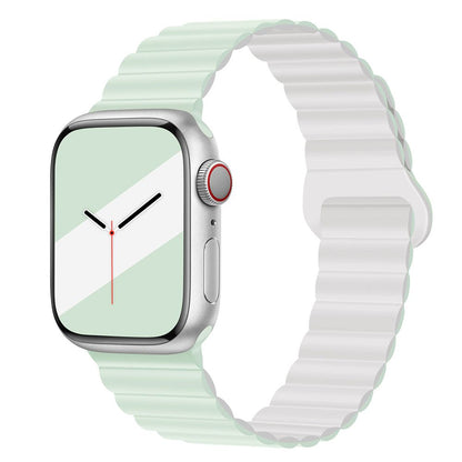 Applicable to Apple watch straps 1-10 generations Apple iwatch9S10 second generation two-color buckle silicone magnetic watch strap – SW-03 party X party