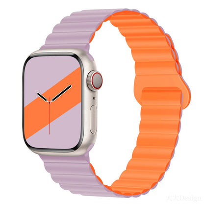 Applicable to Apple watch straps 1-10 generations Apple iwatch9S10 second generation two-color buckle silicone magnetic watch strap – SW-03 party X party