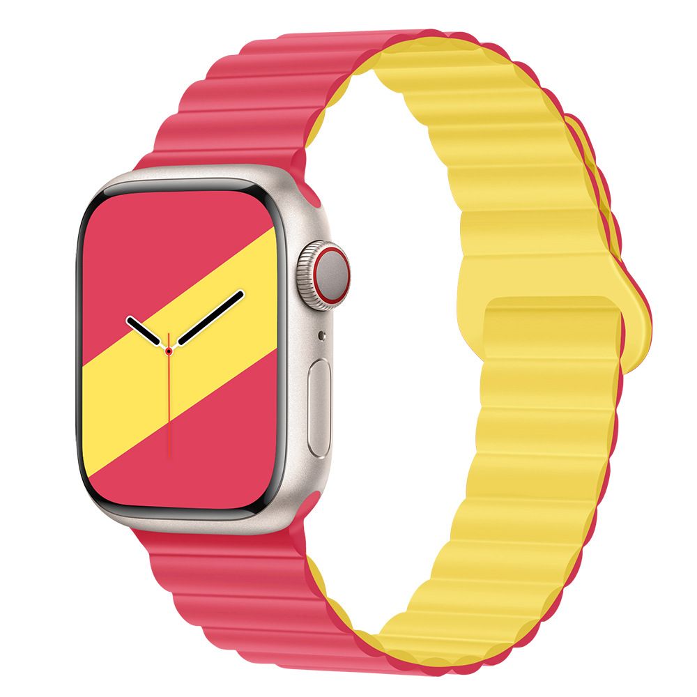 Applicable to Apple watch straps 1-10 generations Apple iwatch9S10 second generation two-color buckle silicone magnetic watch strap – SW-03 party X party