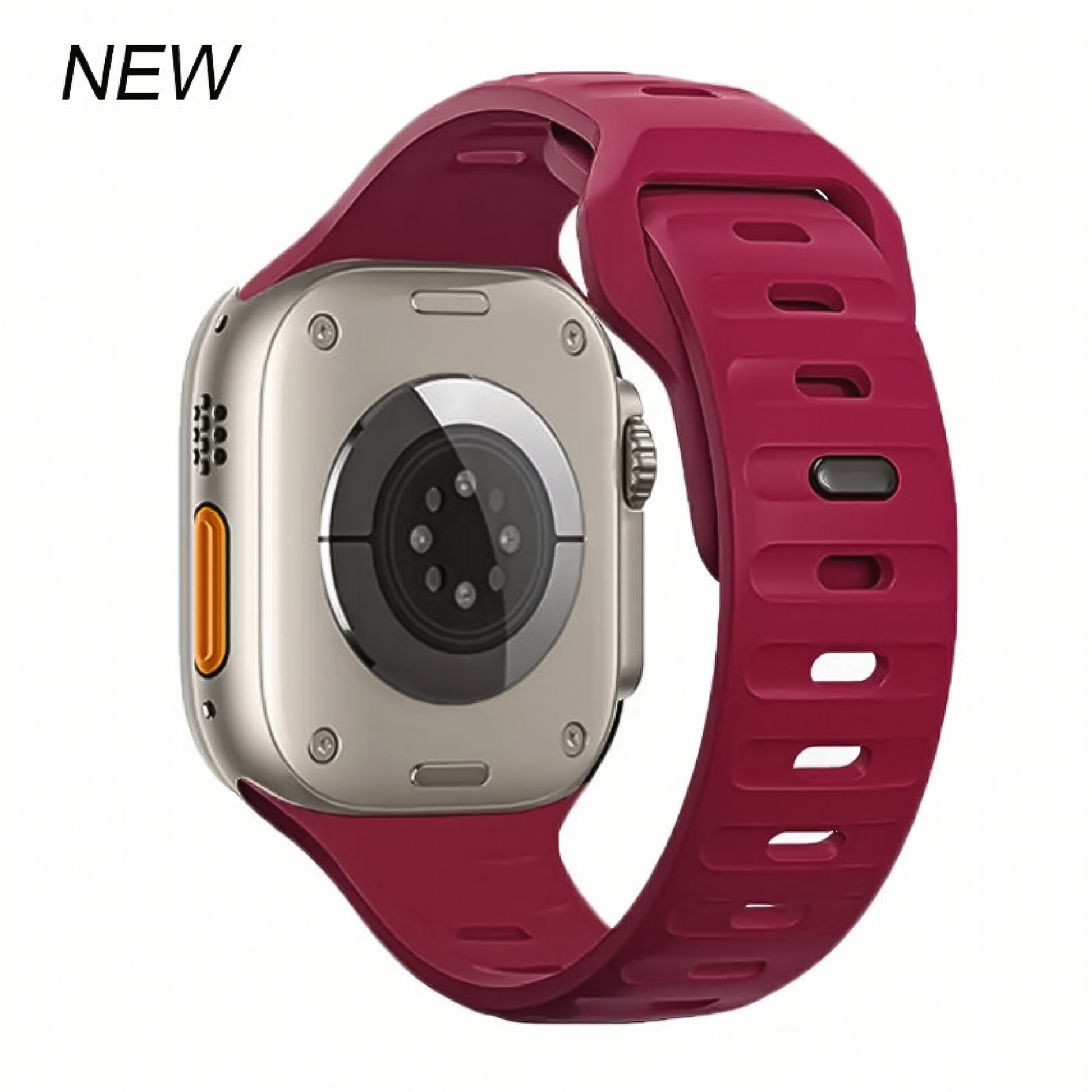 Suitable for Apple watch strap iwatch9 square buckle solid color silicone strap Apple watch strap ultra2 – SW-04 party X party