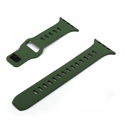 Suitable for Apple watch strap iwatch9 square buckle solid color silicone strap Apple watch strap ultra2 – SW-04 party X party