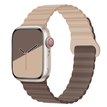 Applicable to Apple watch straps 1-10 generations Apple iwatch9S10 second generation two-color buckle silicone magnetic watch strap – SW-03 party X party